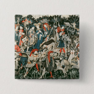 The Devonshire Hunting Tapestries 15 Cm Square Badge