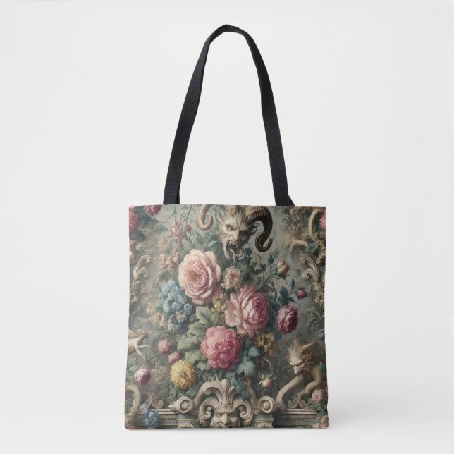 The Devourer of Bloom & Bone – Gothic Victorian Tote Bag (Front)