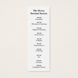 The Dewey Decimal System Bookmark