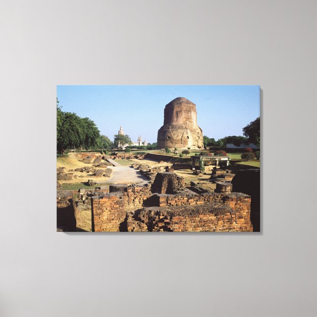 The Dhamekh stupa, c.500 AD Canvas Print (Front)