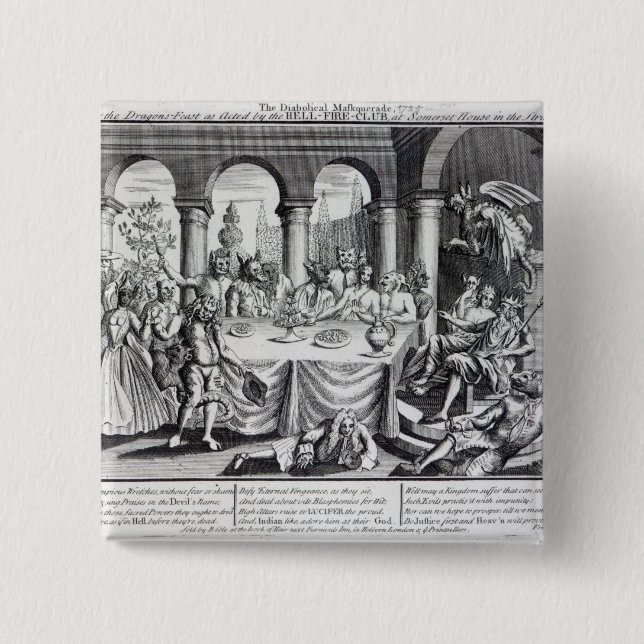 The diabolical maskquerade 15 cm square badge (Front)