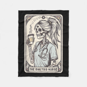The Dialysis Nurse Halloween Skeleton Nurse Tarot Fleece Blanket