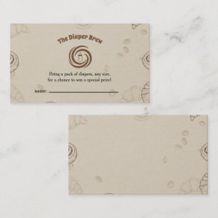 The Diaper Brew Coffee Cinnamon Roll Raffle Enclosure Card