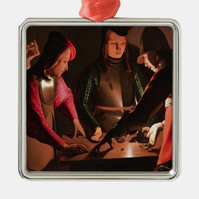 The Dice Players Metal Tree Decoration (Front)