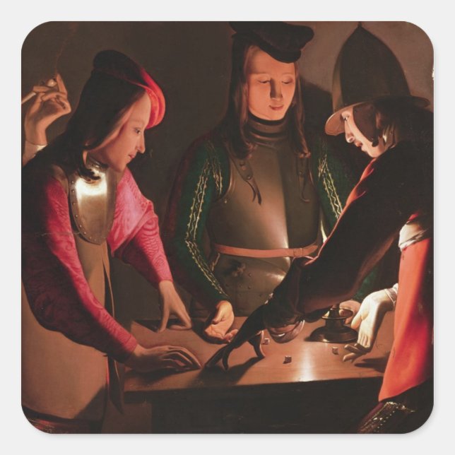 The Dice Players Square Sticker (Front)