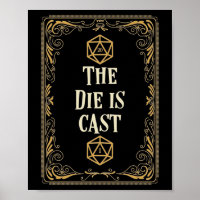 The Die is Cast D20 Dice Tabletop RPG