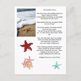 The difference of one, Starfish story. Postcard