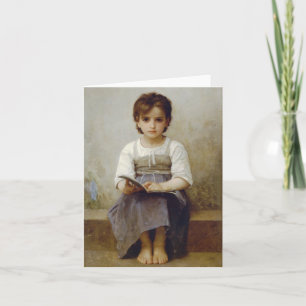 "The Difficult Lesson" William Bouguereau Card