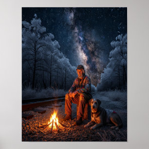 The Dilemma- Rail Rider With His Dog Poster