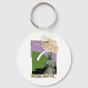 The Dim Reaper Funny Halloween Cartoon Gifts & Tee Key Ring