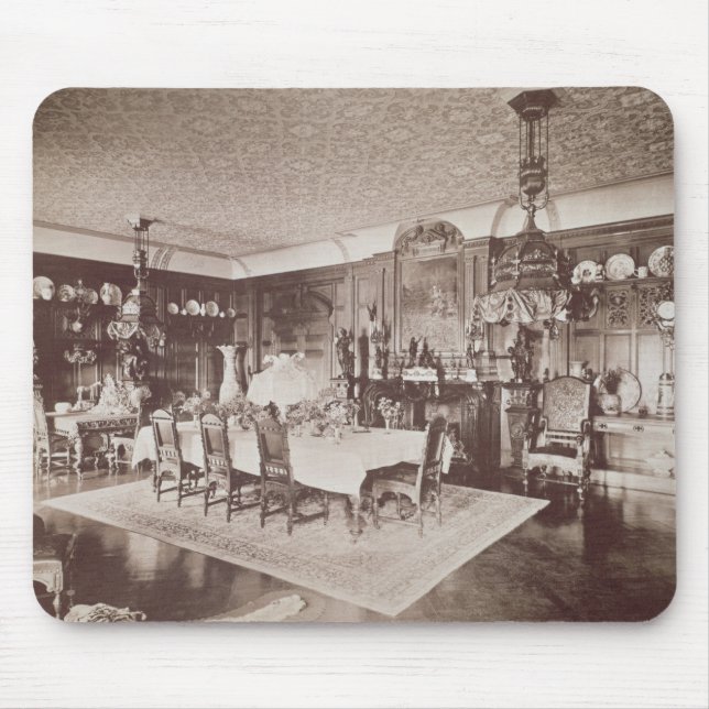 The Dining Room, Wickham Hall, Kent, 1897 Mouse Mat (Front)