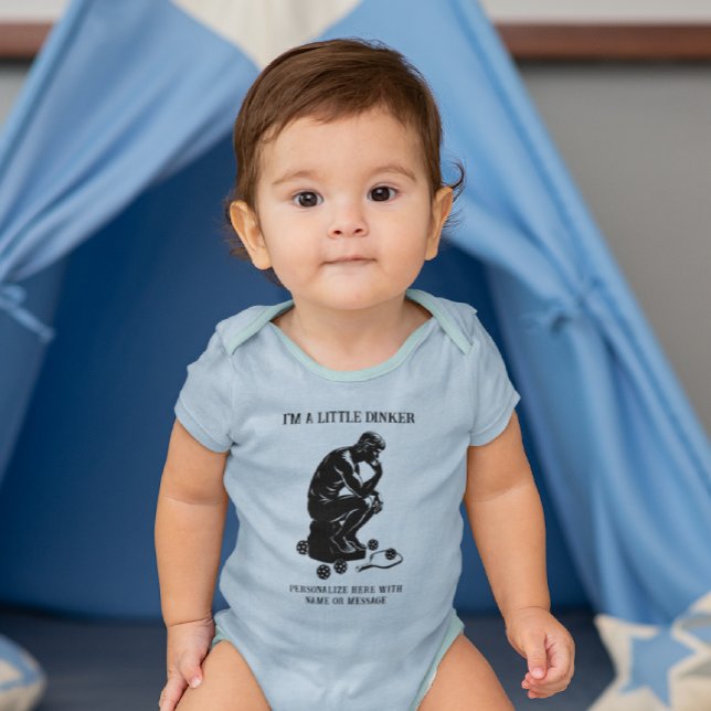 The Dinker Thinker Personalised Funny Pickleball Baby Bodysuit (Pickleball star of the future!)