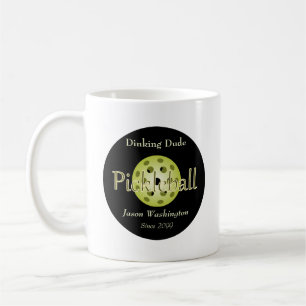 The Dinking Dude Guy Pickleball Ball Coffee Mug