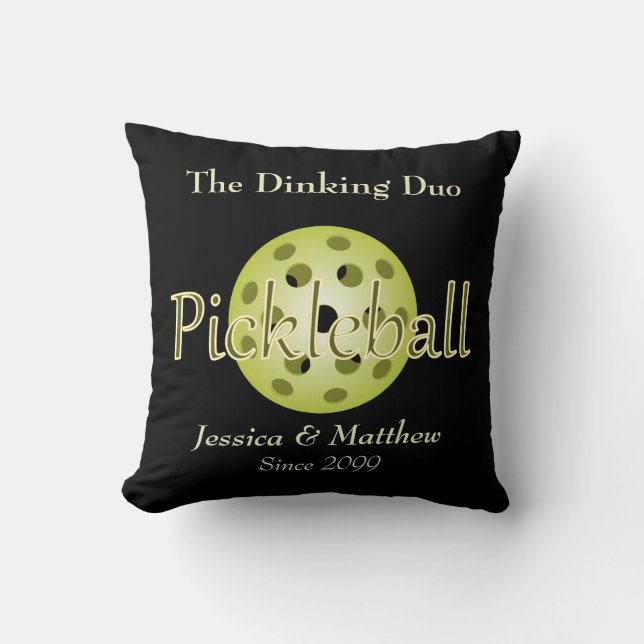 The Dinking Duo Couple Pickleball Ball Cushion (Front)