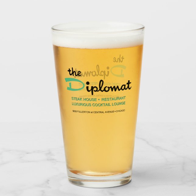 The Diplomat Restaurant, Chicago, IL Glass (Front Filled)