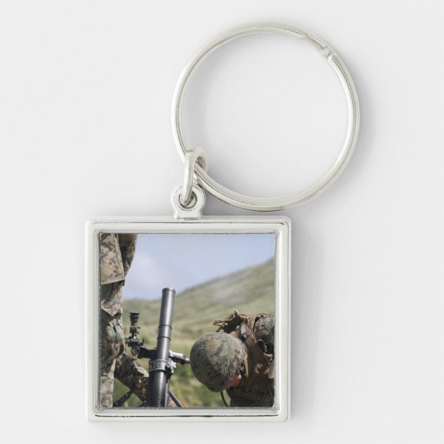 The direct-lay method of firing mortars key ring (Front)