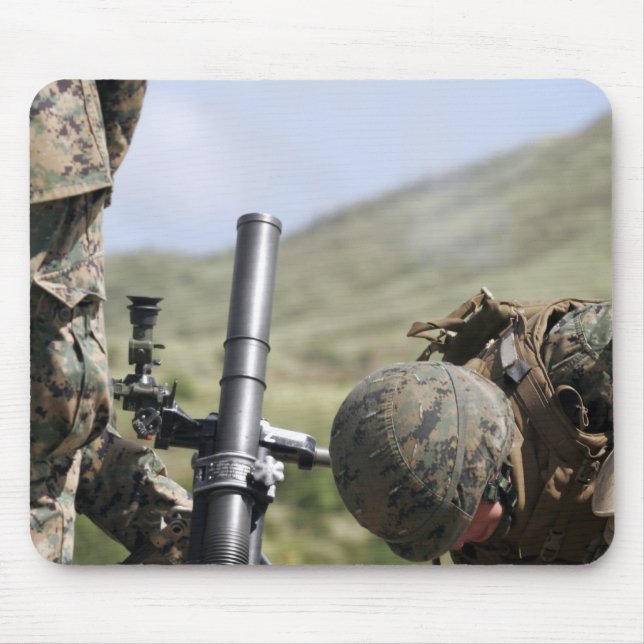 The direct-lay method of firing mortars mouse mat (Front)