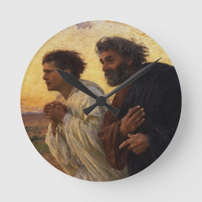 The Disciples Peter and John Running Round Clock (Front)