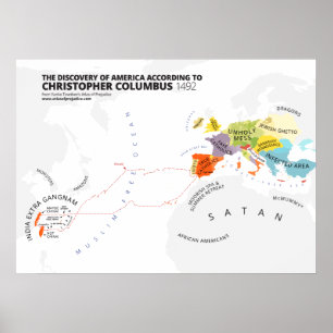 The Discovery of America According to Columbus Poster