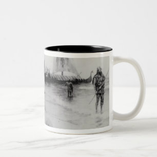 The Discovery of America by Leif Eriksson Two-Tone Coffee Mug