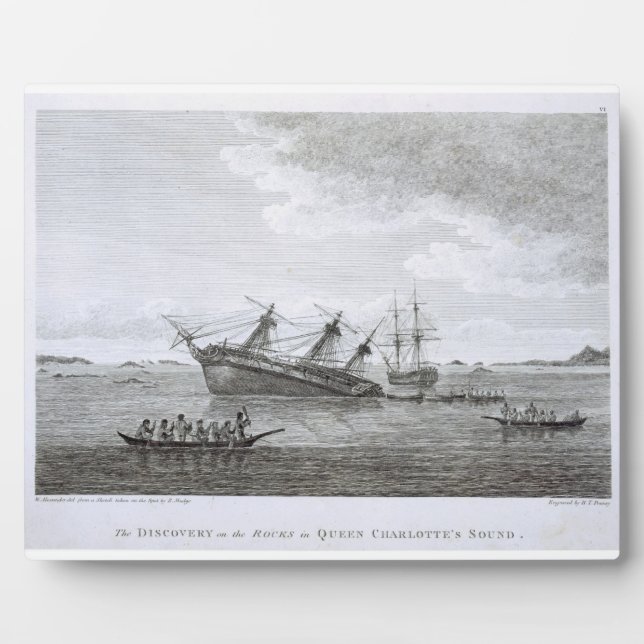 The Discovery on the Rocks in Queen Charlotte's So Plaque (Front)