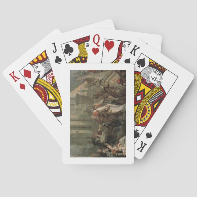 The Disembarkation of Cleopatra at Tarsus (oil on Playing Cards (Back)