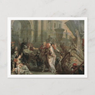 The Disembarkation of Cleopatra at Tarsus (oil on Postcard