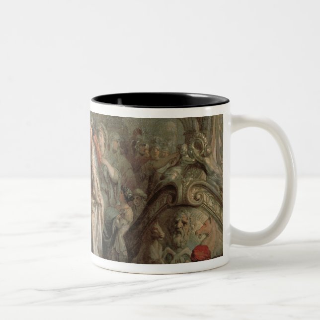 The Disembarkation of Cleopatra at Tarsus (oil on Two-Tone Coffee Mug (Right)