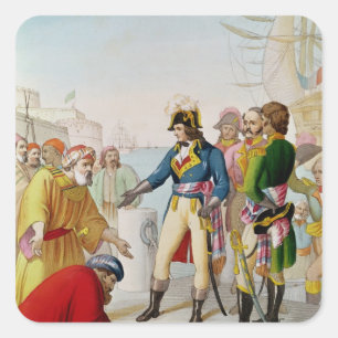 The Disembarkation of Napoleon  at Alexandria Square Sticker