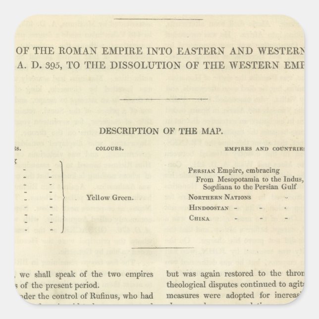 The Dissolution of the Western Empire 476 AD Square Sticker (Front)