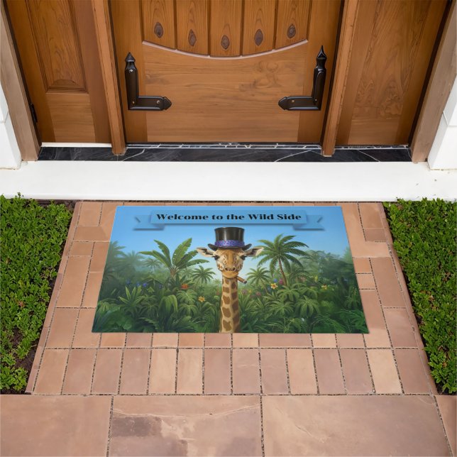 The Distinguished Giraffe's Tropical  Doormat (Outdoor)
