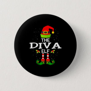 The Diva Elf Christmas Family Matching Pajama 6 Cm Round Badge