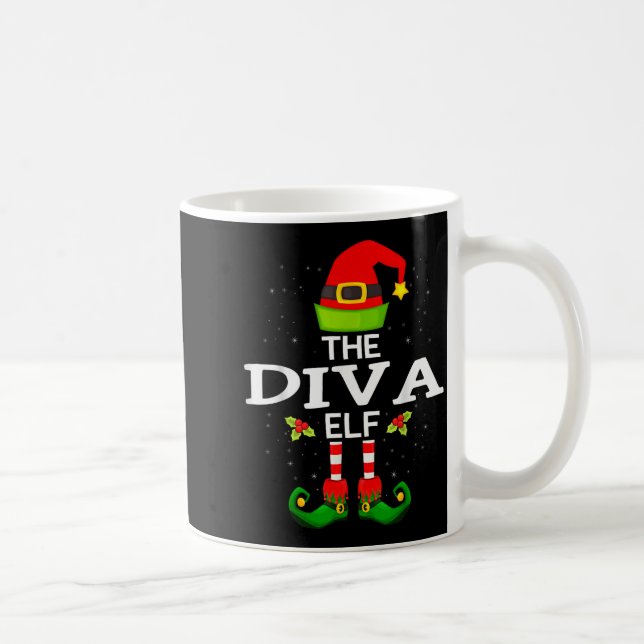 The Diva Elf Christmas Family Matching Pajama  Coffee Mug (Right)
