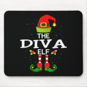 The Diva Elf Christmas Family Matching Pajama  Mouse Mat