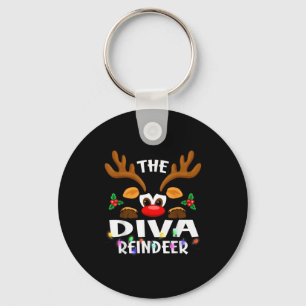 The Diva Reindeer Christmas Men Women Key Ring