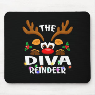The Diva Reindeer Christmas Men Women  Mouse Mat