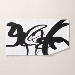 The Divers: Abstract Black & White Bath Towel Set