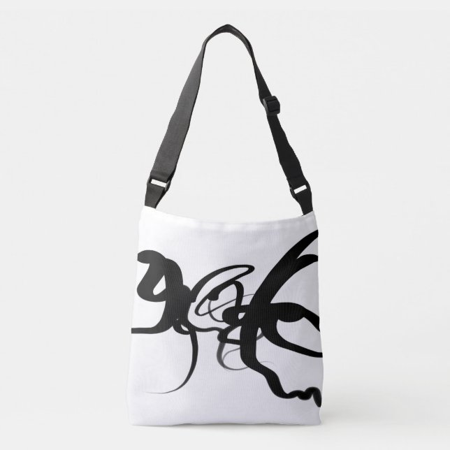 The Divers: Abstract Black & White Crossbody Bag (Front)