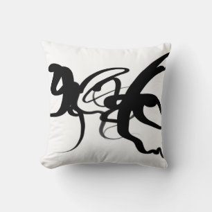 The Divers: Abstract Black & White Cushion