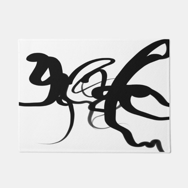 The Divers: Abstract Black & White Doormat (Front)