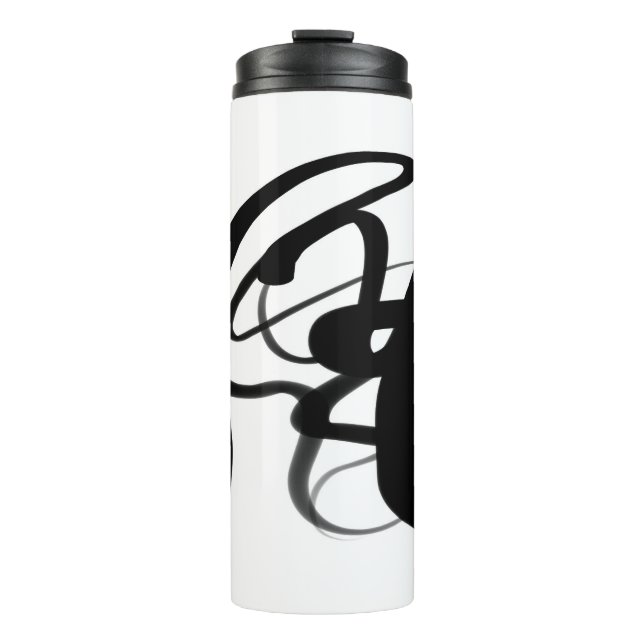 The Divers: Abstract Black & White Thermal Tumbler (Front)
