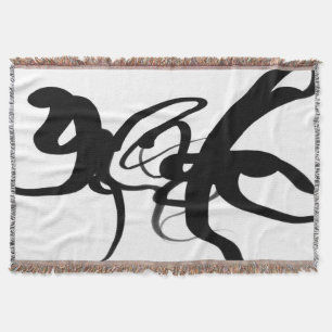 The Divers: Abstract Black & White Throw Blanket