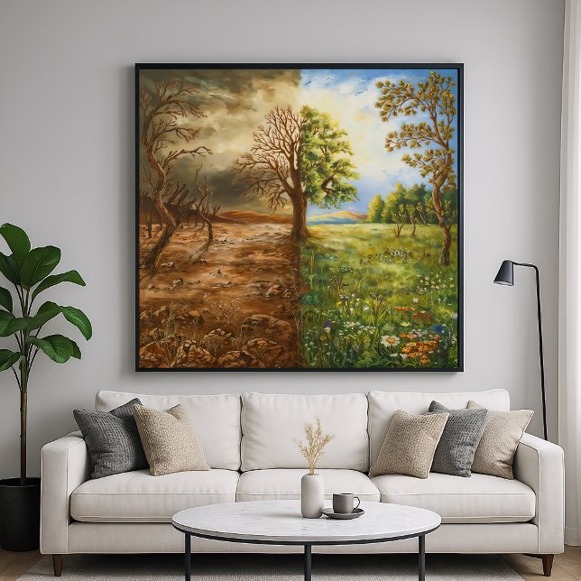 The Divide - Symbolic Contrast Illustration Style Poster (Creator Uploaded)