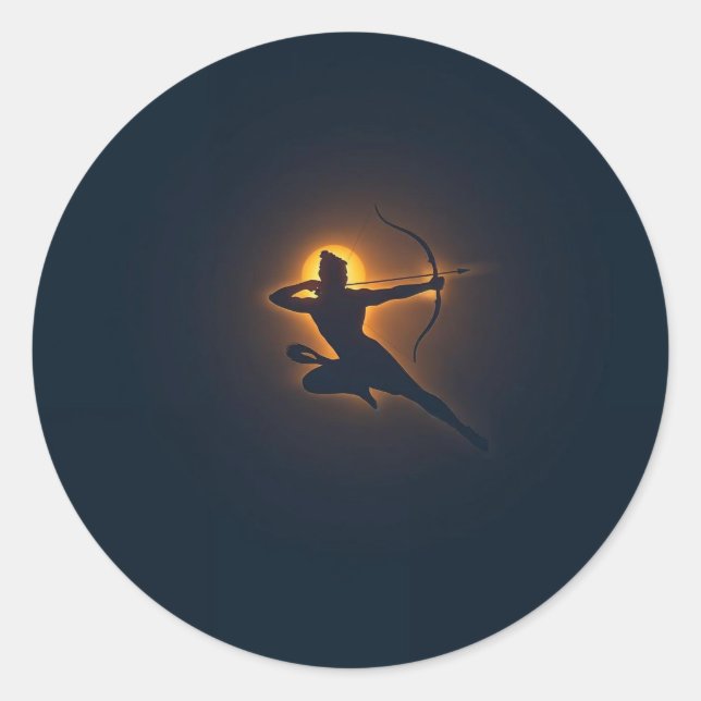 The Divine Arrow of Victory Classic Round Sticker (Front)