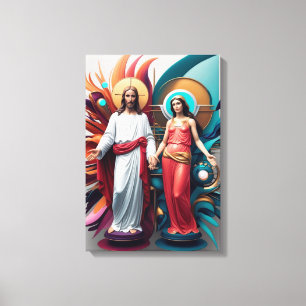the Divine Connection: Jesus and martian woman Canvas Print