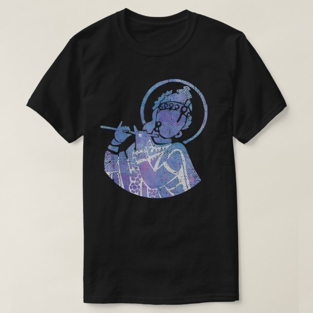 The Divine Flutist Lord Krishna  T-Shirt (Design Front)