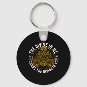 The Divine In Me Positive Message Spiritual Yoga M Key Ring