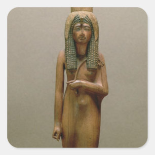 The divine queen Ahmose Nefertari (painted wood) Square Sticker