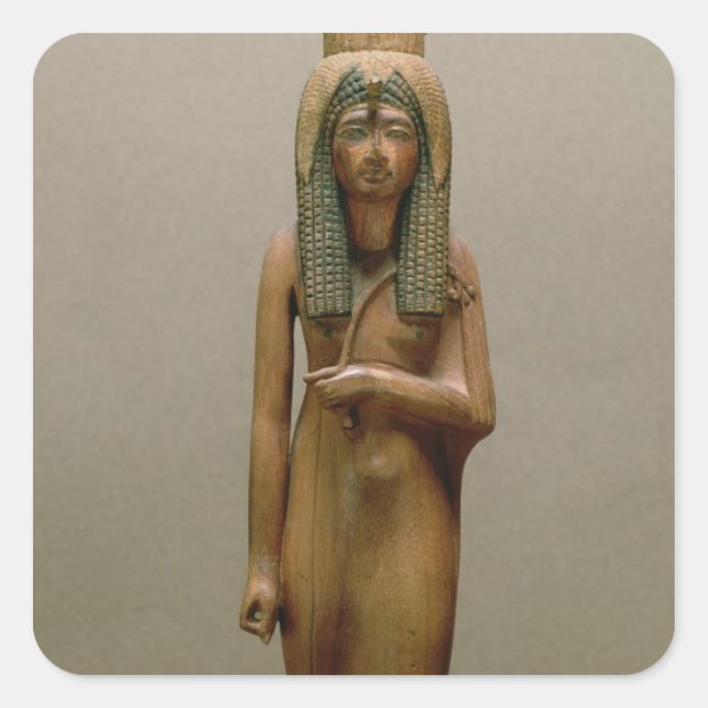 The divine queen Ahmose Nefertari (painted wood) Square Sticker (Front)