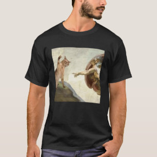 The Divine Swipe Funny Cat Swatting God's Hand Par T-Shirt